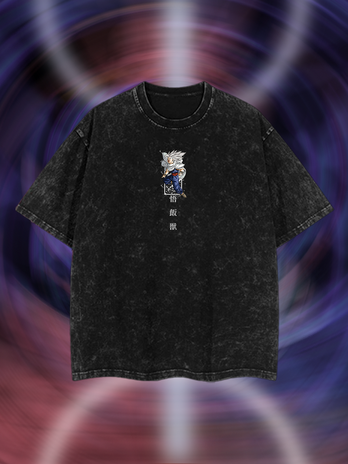 THE BEAST SAIYAN OVERPOWERED OVERSIZED WASHED TSHIRT