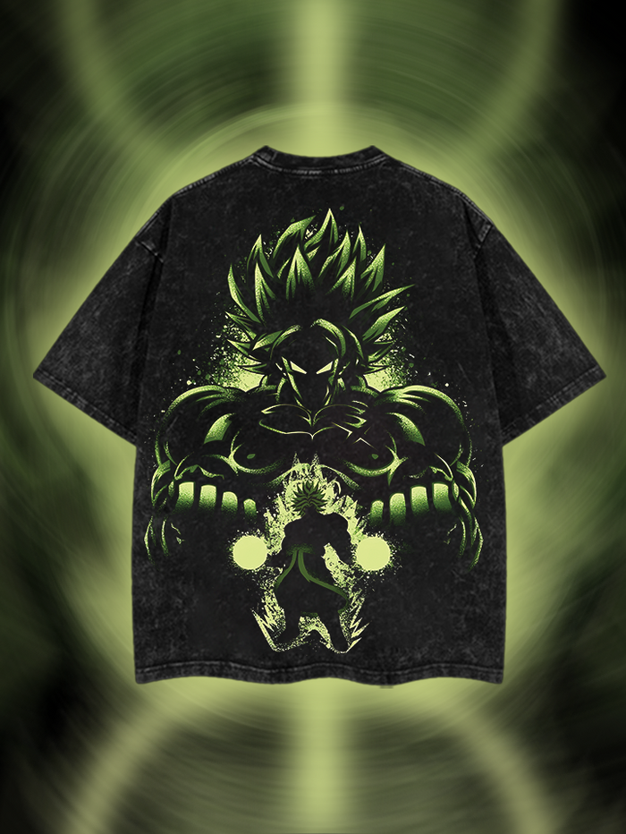 The Green Legrendary Super Saiyan Oversized Washed Tshirt
