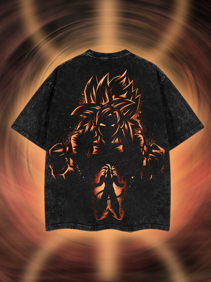 THE SUPER POWER SSJ4 OVERSIZED WASHED TSHIRT