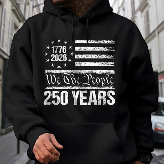 250 Years USA 250th Birthday 1776-2026 Eagle Flag Dark Pullover Hoodie