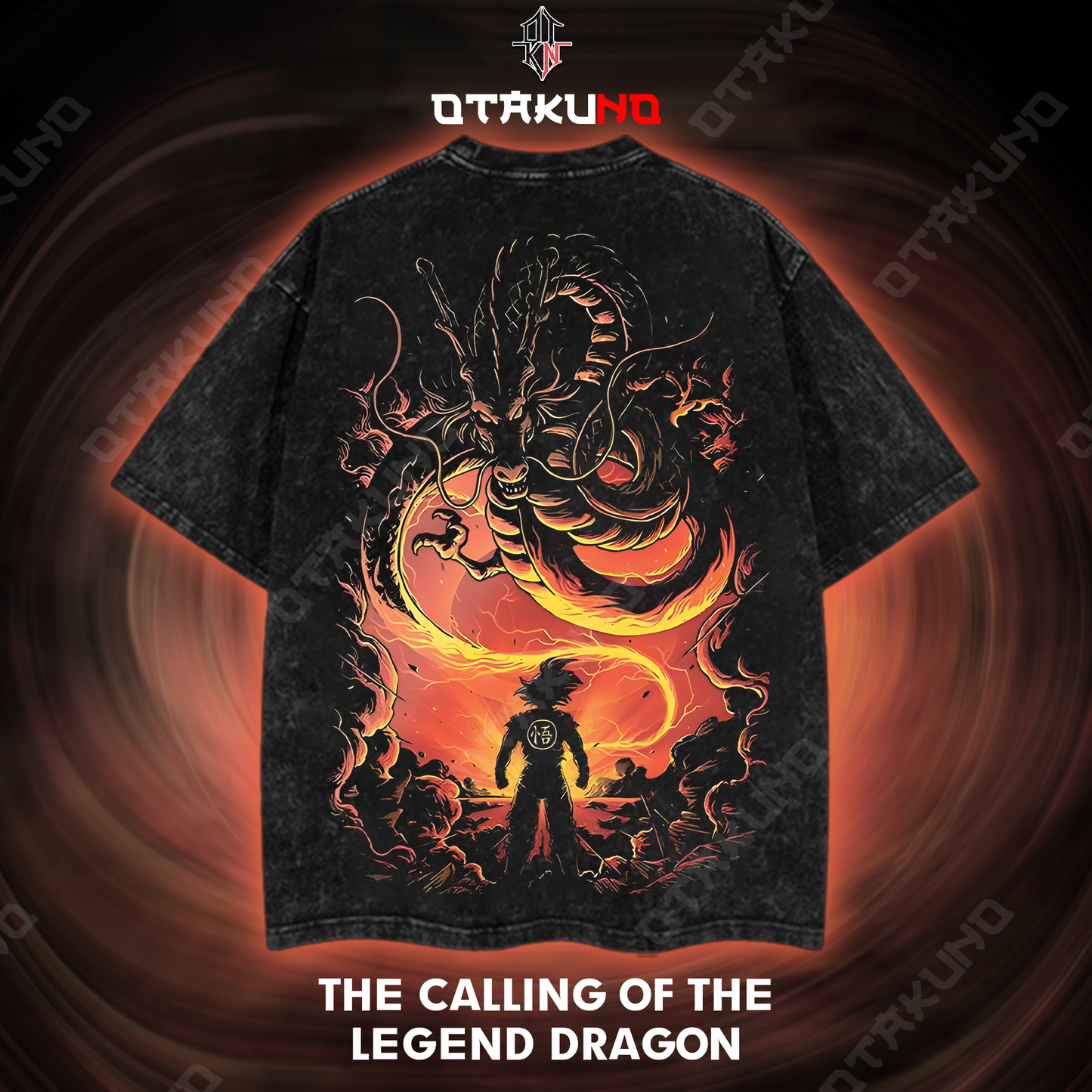 THE CALLING OF THE  LEGEND DRAGON OVERSIZED 2-SIDED WASHED TSHIRT