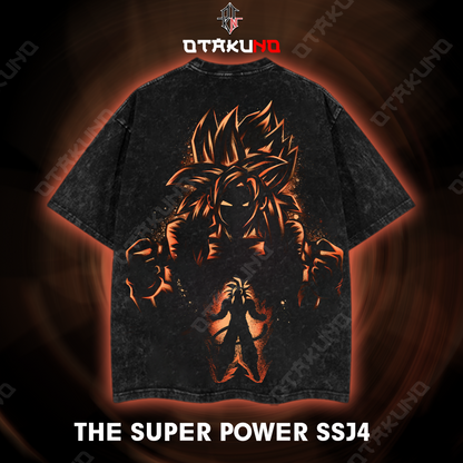 THE SUPER POWER SSJ4 OVERSIZED WASHED TSHIRT