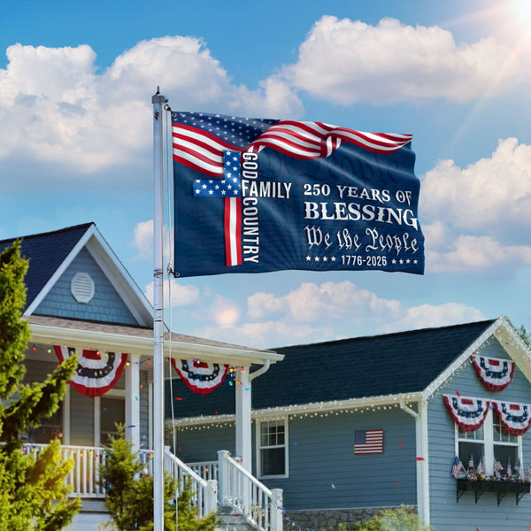 We The People American Flag, 250 Years Blessing 1776 2026 Grommet Flag