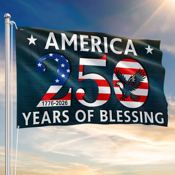 250 Years of Blessing Flag, 1776 2026 America Patriotic Eagle Decorative