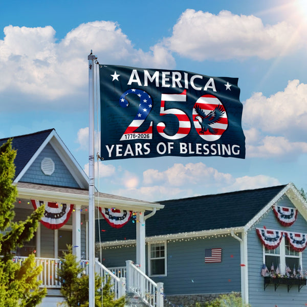250 Years of Blessing Flag, 1776 2026 America Patriotic Eagle Decorative
