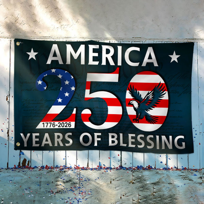 250 Years of Blessing Flag, 1776 2026 America Patriotic Eagle Decorative