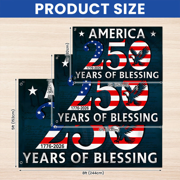 250 Years of Blessing Flag, 1776 2026 America Patriotic Eagle Decorative