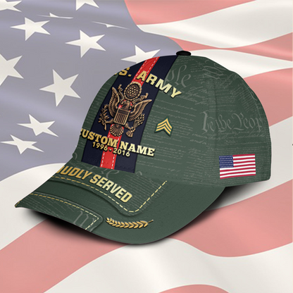 Personalized U.S. Army Service Cap – Custom Name, Rank & Years of Service