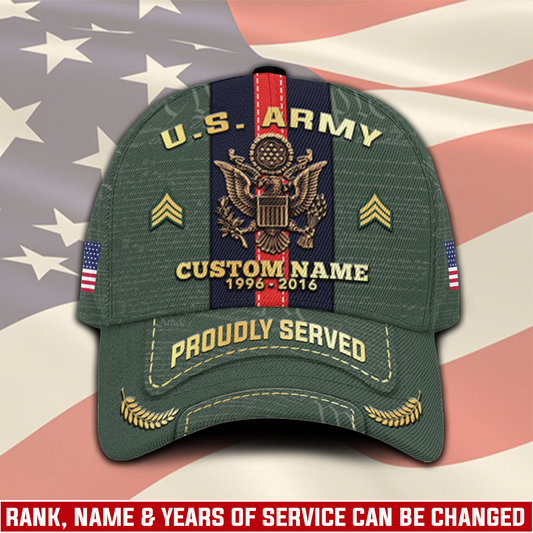 Personalized U.S. Army Service Cap – Custom Name, Rank & Years of Service