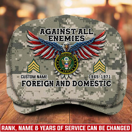 Custom U.S. Army Veteran Jeff Cap – Name, Rank & Service Years Personalized