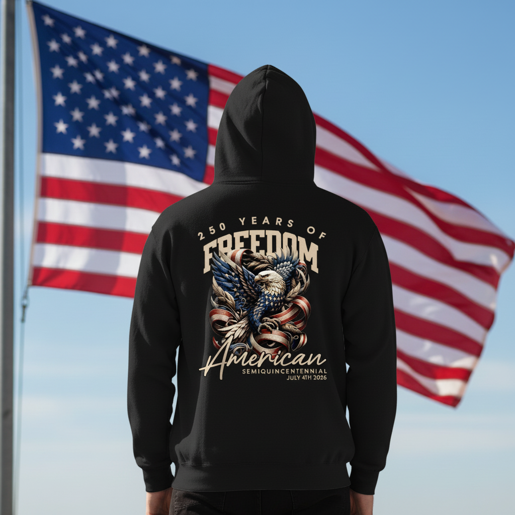 250 Years Of Freedome America Back Pullover Hoodie
