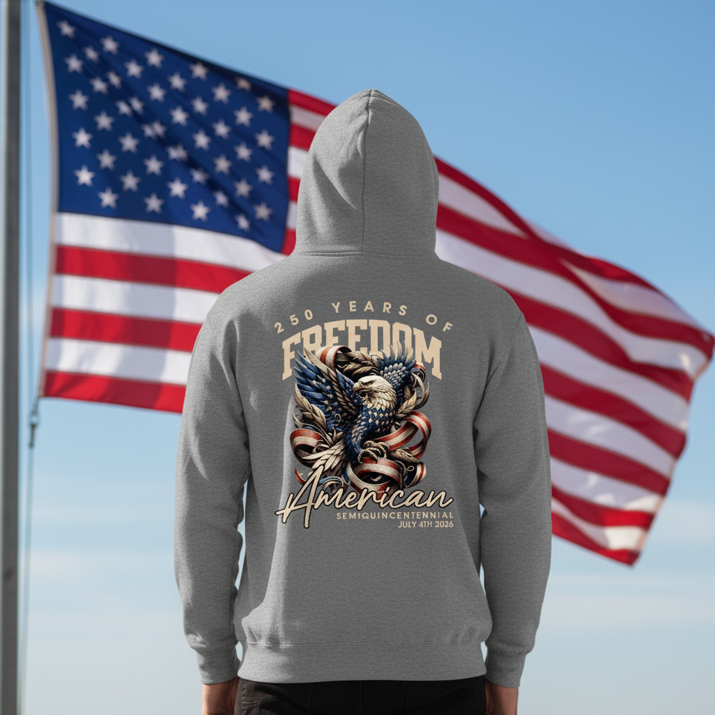 250 Years Of Freedome America Back Pullover Hoodie