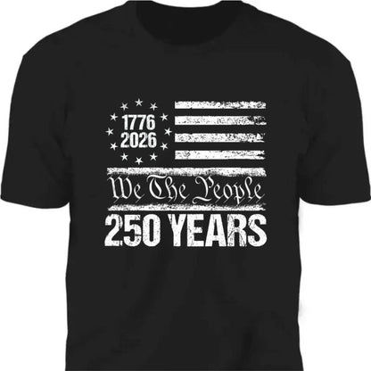 250 Years USA 250th Birthday 1776-2026 Eagle Flag Dark Premium Tee