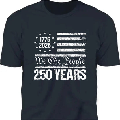 250 Years USA 250th Birthday 1776-2026 Eagle Flag Dark Premium Tee