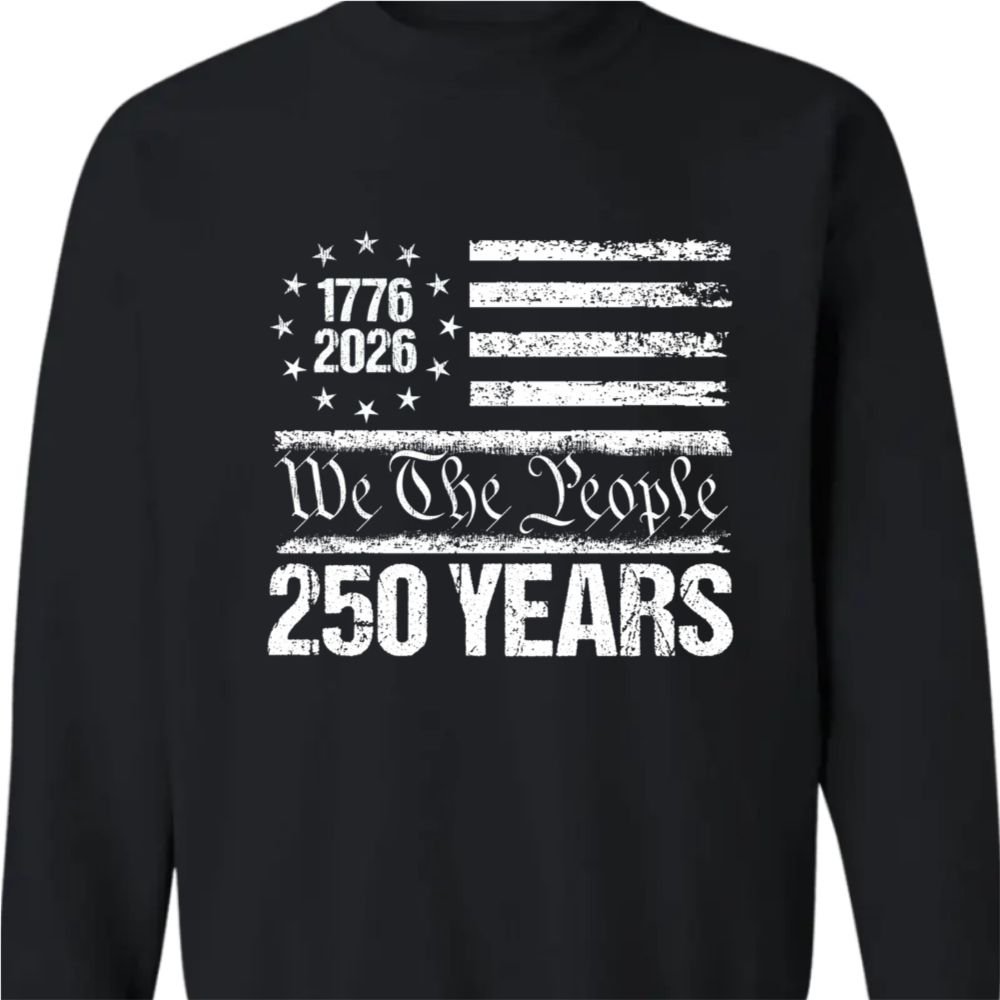 250 Years USA 250th Birthday 1776-2026 Eagle Flag Dark Sweatshirt
