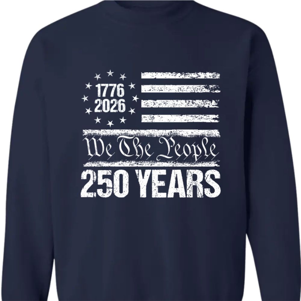 250 Years USA 250th Birthday 1776-2026 Eagle Flag Dark Sweatshirt