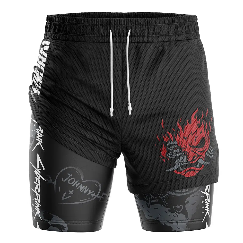 John Silverhand Cyberpunk 2077 2-in-1 Performance Shorts - Image 3